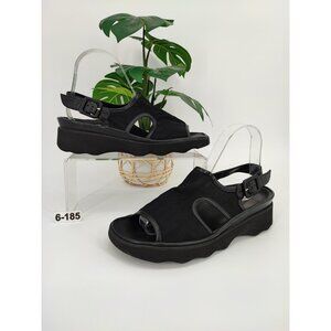 Thierry Rabotin Women's Size 6.5 US Mesh/Leather Black Slingback Sandals Casual